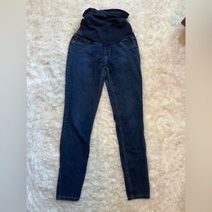 Indigo Blue Maternity Ankle Skinny Jeans—size Medium Long